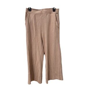 Southern Shirt Waffle Knit Wide Leg Pants Medium Tan High Rise Lounge
